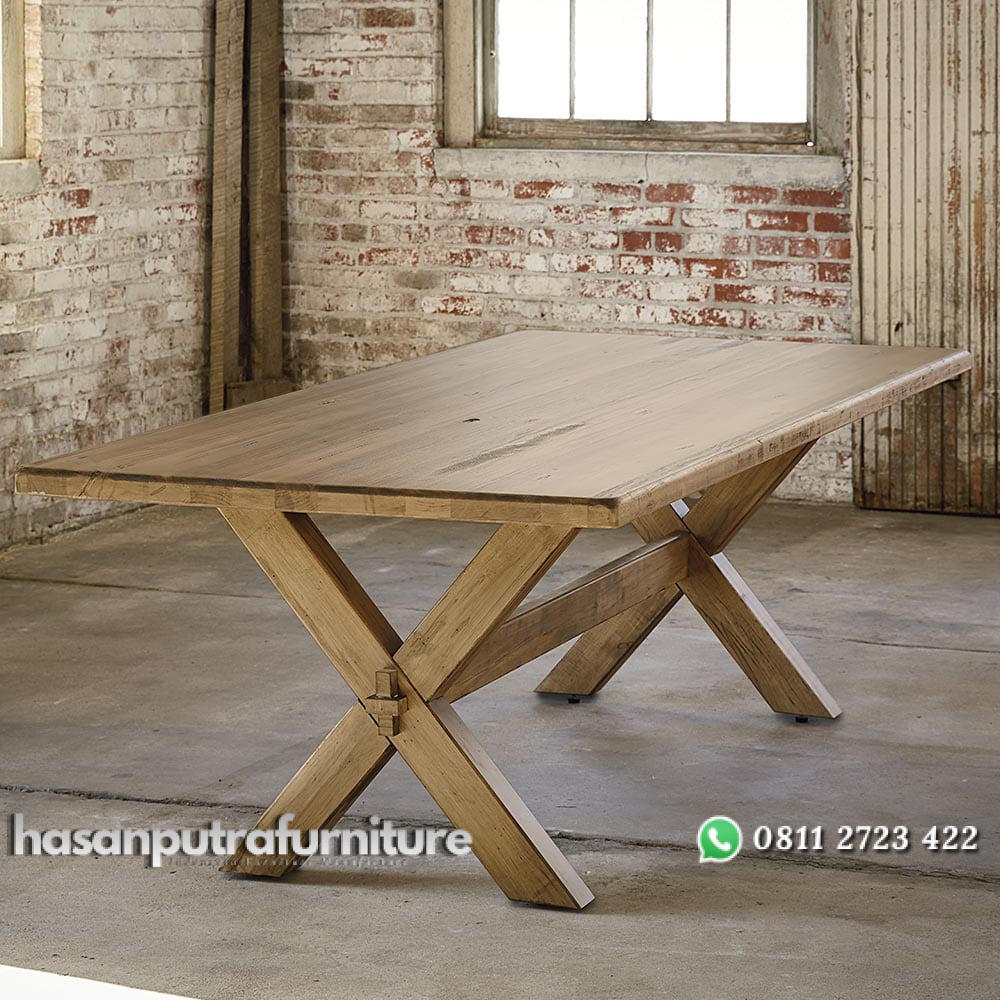 Set Meja Makan Kayu Kaki Silang Hasan Putra Furniture Jepara - Indonesia Furniture 4 Set Meja Makan Kayu Kaki Silang Hasan Putra Furniture Jepara - Indonesia Furniture - Gambar 4