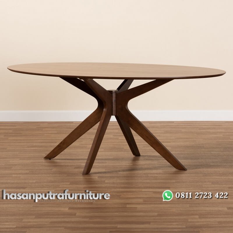 Meja Makan Oval Kayu Jati Model Minimalis Modern Hasan Putra Furniture Jepara - Indonesia Furniture 2 Meja Makan Oval Kayu Jati Model Minimalis Modern Hasan Putra Furniture Jepara - Indonesia Furniture - Gambar 2