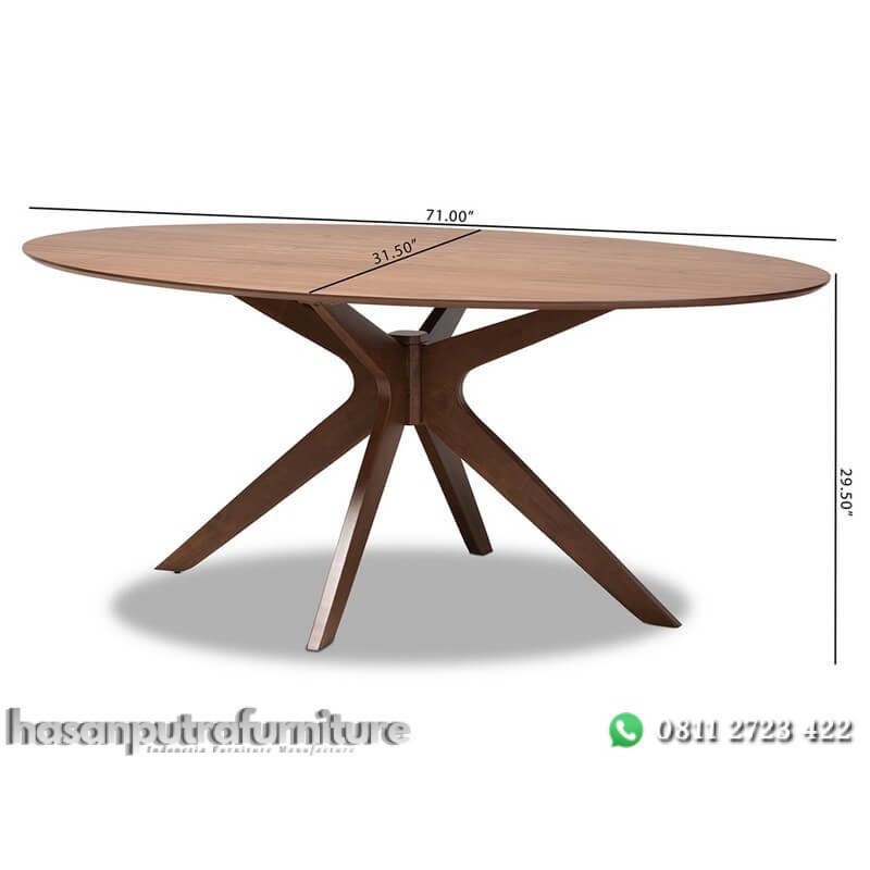Meja Makan Oval Kayu Jati Model Minimalis Modern Hasan Putra Furniture Jepara - Indonesia Furniture 3 Meja Makan Oval Kayu Jati Model Minimalis Modern Hasan Putra Furniture Jepara - Indonesia Furniture - Gambar 3