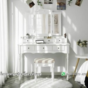 Meja Rias Cantik Soares Minimalis Duco Putih Hasan Putra Furniture Jepara - Indonesia Furniture
