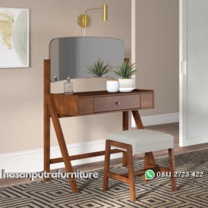 Meja Rias Jati Vibe Model Retro Minimalis Jepara Hasan Putra Furniture Jepara - Indonesia Furniture