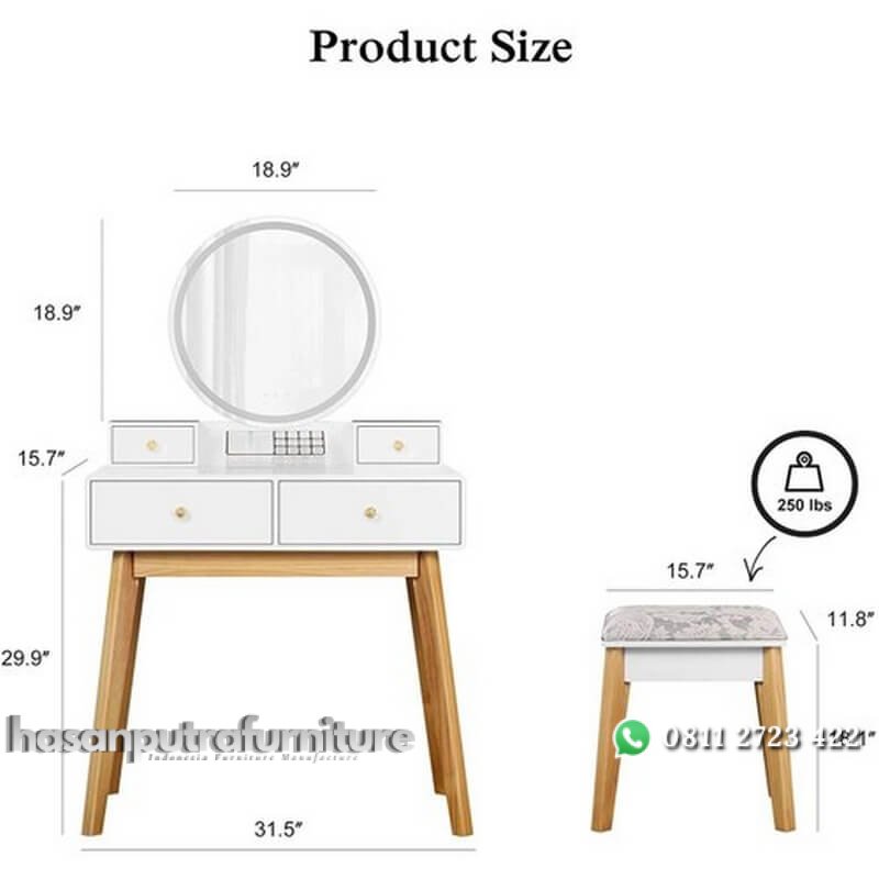 Meja Rias Minimalis Putih & Natural Model Terbaru Hasan Putra Furniture Jepara - Indonesia Furniture 2 Meja Rias Minimalis Putih & Natural Model Terbaru Hasan Putra Furniture Jepara - Indonesia Furniture - Gambar 2