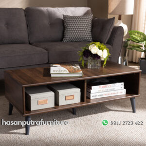 Meja Ruang Tamu Jati Model Minimalis Kaki Retro Hasan Putra Furniture Jepara - Indonesia Furniture