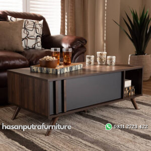 Meja Ruang Tamu Retro Model Minimalis Kayu Jati Hasan Putra Furniture Jepara - Indonesia Furniture