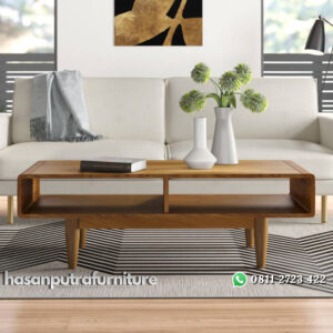 Meja Tamu Jati Model Minimalis Kaki Retro Hasan Putra Furniture Jepara - Indonesia Furniture