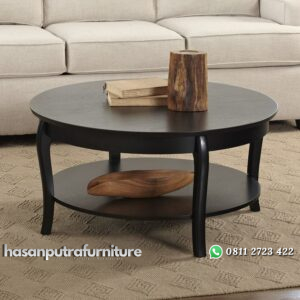Meja Tamu Jati Bundar Desain Minimalis Hasan Putra Furniture Jepara - Indonesia Furniture