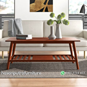 Meja Tamu Kayu Jati Model Minimalis In Walnut Hasan Putra Furniture Jepara - Indonesia Furniture