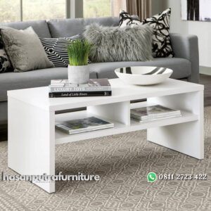 Meja Tamu Putih Floryn Model Minimalis Terbaru Hasan Putra Furniture Jepara - Indonesia Furniture