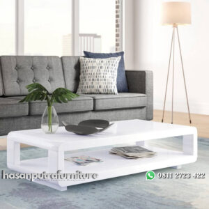 Meja Tamu Putih Terbaru Kemmer Model Minimalis Hasan Putra Furniture Jepara - Indonesia Furniture