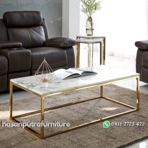 Meja Tamu Stainless Marmer Model Minimalis Hasan Putra Furniture Jepara - Indonesia Furniture