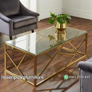 Meja Tamu Stainless Steel Model Minimalis Modern Hasan Putra Furniture Jepara - Indonesia Furniture