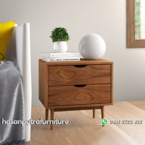 Nakas Jati Minimalis Lea Model 2 Laci Terbaru Hasan Putra Furniture Jepara - Indonesia Furniture