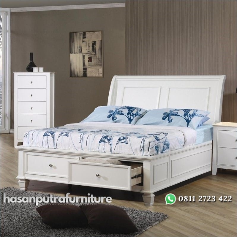 Ranjang Minimalis Kayu Warna Putih Hasan Putra Furniture Jepara - Indonesia Furniture 1 Ranjang Minimalis Kayu Warna Putih Hasan Putra Furniture Jepara - Indonesia Furniture