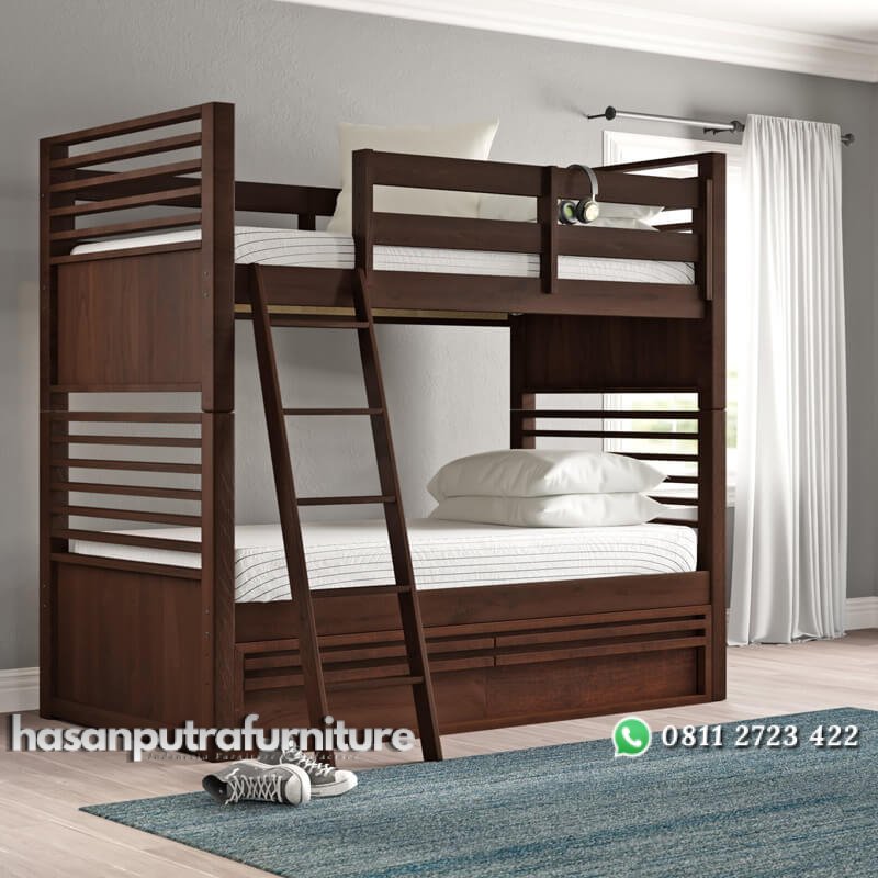 Ranjang Susun Kayu Model Minimalis Jati Terbaru Hasan Putra Furniture Jepara - Indonesia Furniture 1 Ranjang Susun Kayu Model Minimalis Jati Terbaru Hasan Putra Furniture Jepara - Indonesia Furniture