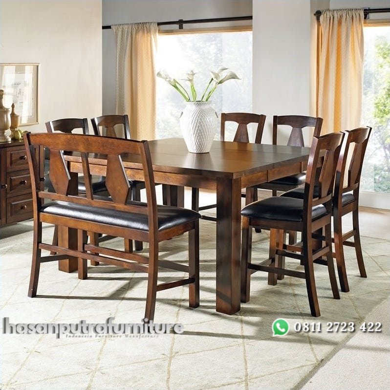 Set Meja Makan Bar Jati JH-ID 17 Hasan Putra Furniture Jepara - Indonesia Furniture 1 Set Meja Makan Bar Jati JH-ID 17 Hasan Putra Furniture Jepara - Indonesia Furniture