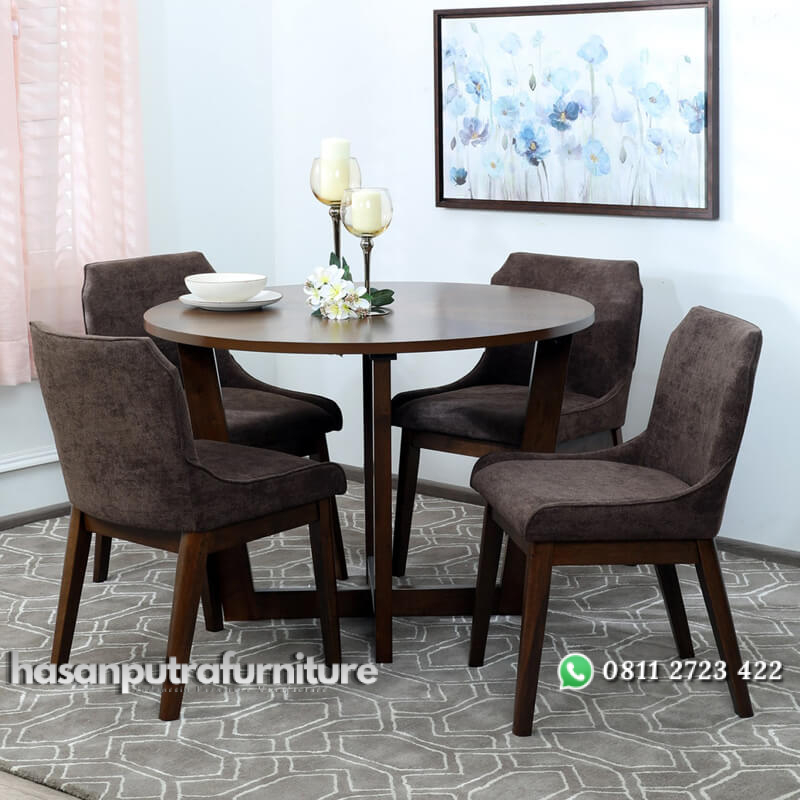 Set Meja Makan Bundar 4 Kursi Retro Minimalis Hasan Putra Furniture Jepara - Indonesia Furniture 2 Set Meja Makan Bundar 4 Kursi Retro Minimalis Hasan Putra Furniture Jepara - Indonesia Furniture - Gambar 2