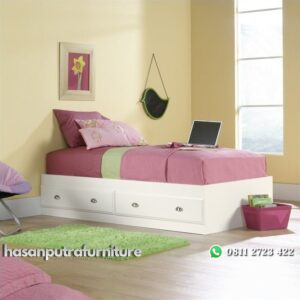 Tempat Tidur Anak Simple 2 Laci Hasan Putra Furniture Jepara - Indonesia Furniture