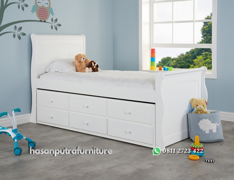 Tempat Tidur Anak Sorong 3 Laci Minimalis Putih Hasan Putra Furniture Jepara - Indonesia Furniture 2 Tempat Tidur Anak Sorong 3 Laci Minimalis Putih Hasan Putra Furniture Jepara - Indonesia Furniture - Gambar 2