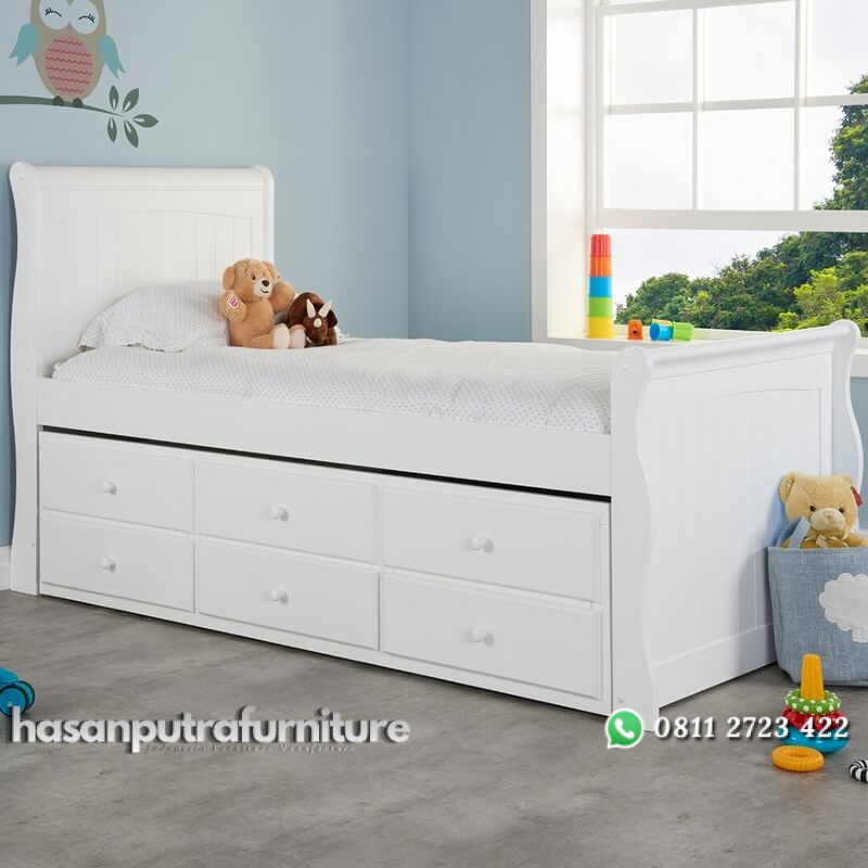Tempat Tidur Anak Sorong 3 Laci Minimalis Putih Hasan Putra Furniture Jepara - Indonesia Furniture 1 Tempat Tidur Anak Sorong 3 Laci Minimalis Putih Hasan Putra Furniture Jepara - Indonesia Furniture