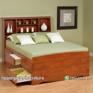 Tempat Tidur Jati Minimalis “Queen” Hasan Putra Furniture Jepara - Indonesia Furniture